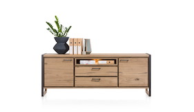 Metalo, Sideboard 2-tueren + 2-laden + 1-nische - 210 Cm (+ Led)