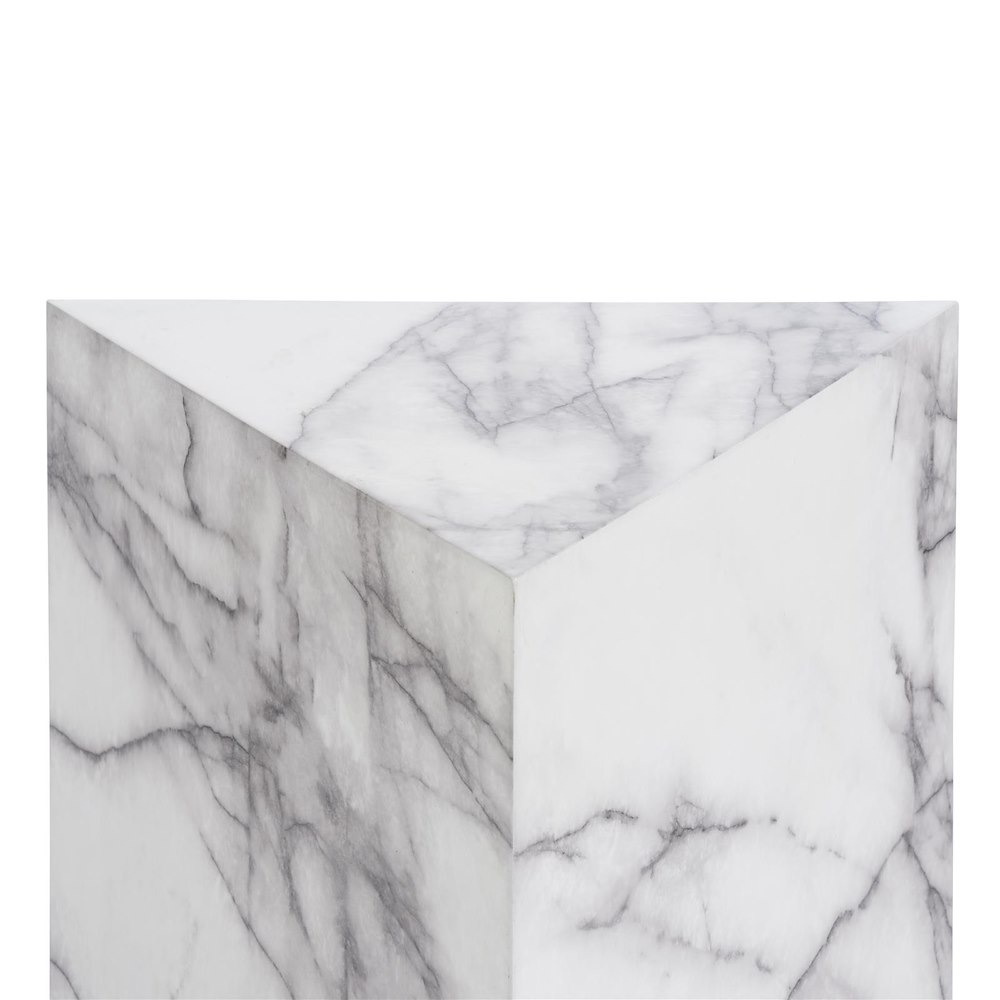 Marble Look Pilaar H65cm - Wit