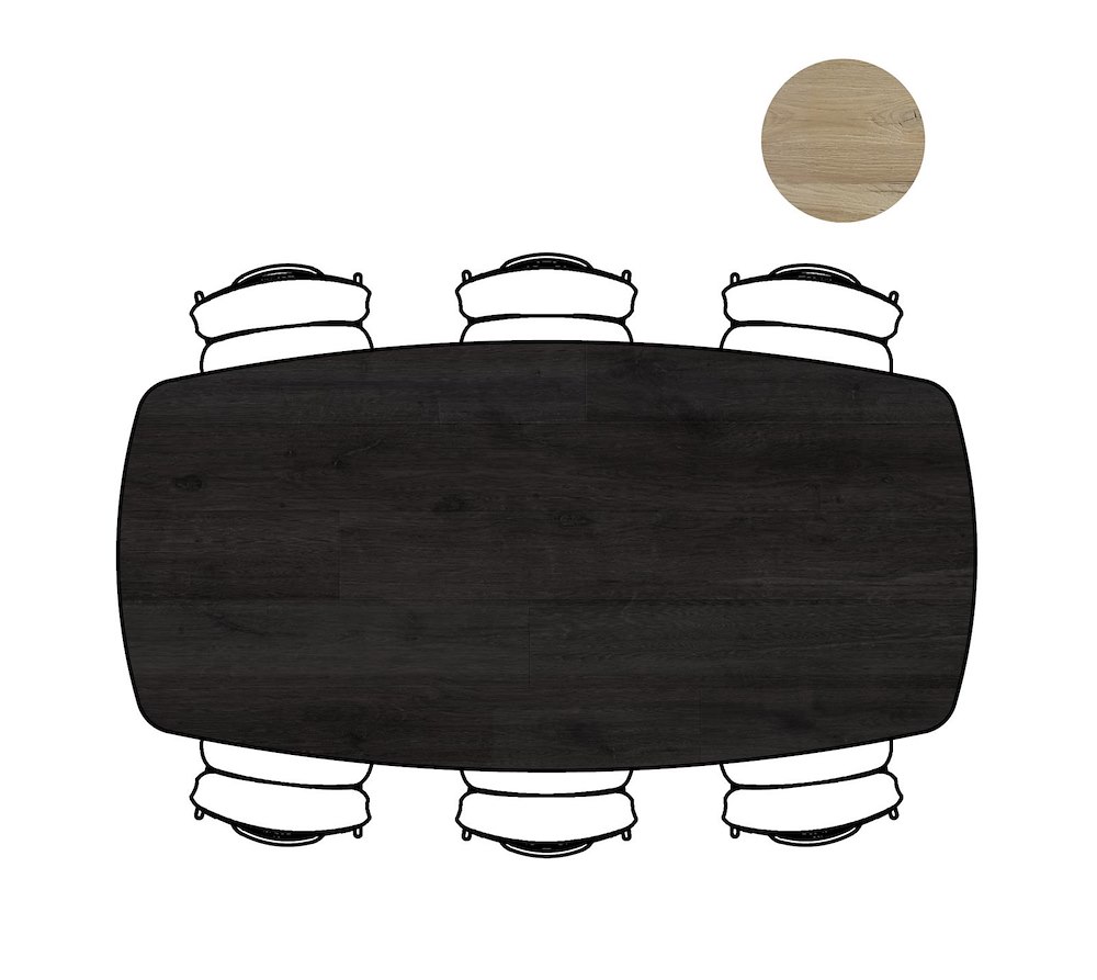 Arvada, Tafel 220 X 110 Cm. - Ovaal - Centrale Poot Lang - Onyx