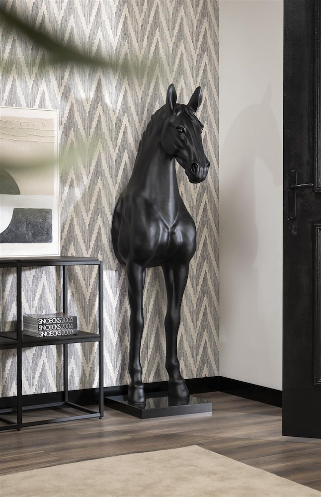 Horse Standing Beeld H180cm - Zwart