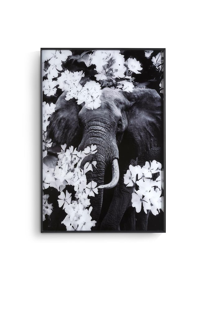 Flower Elephant Print 100X68cm