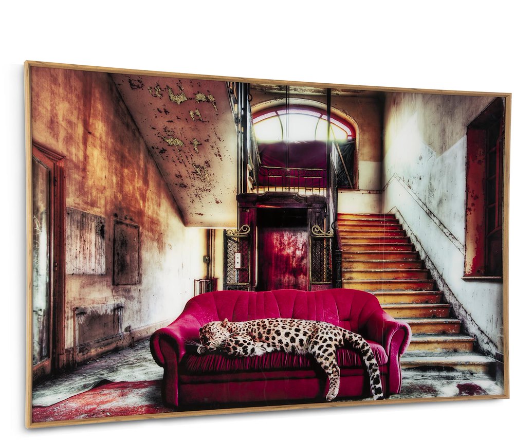 Lazy Cheetah Schilderij 140X90cm