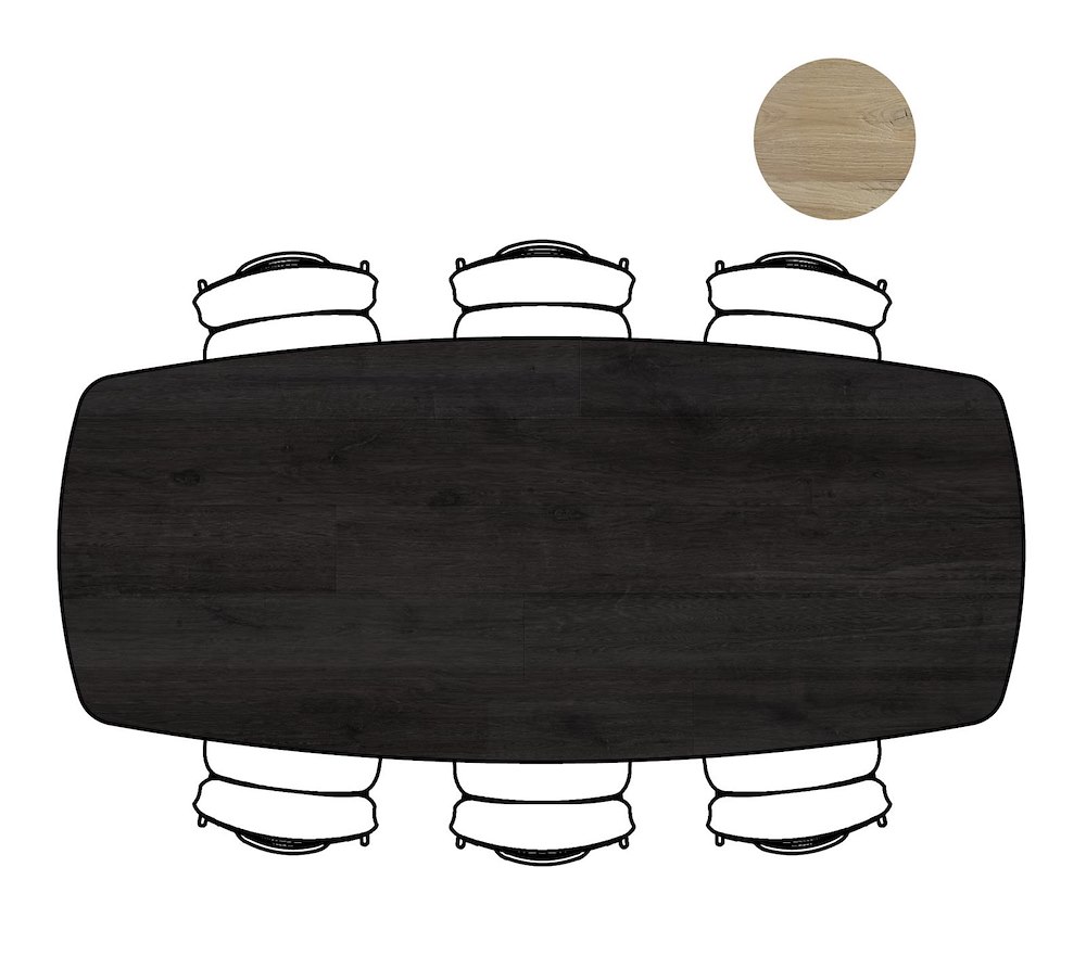 Arvada, Tafel 250 X 110 Cm. - Ovaal - Centrale Poot Lang - Onyx
