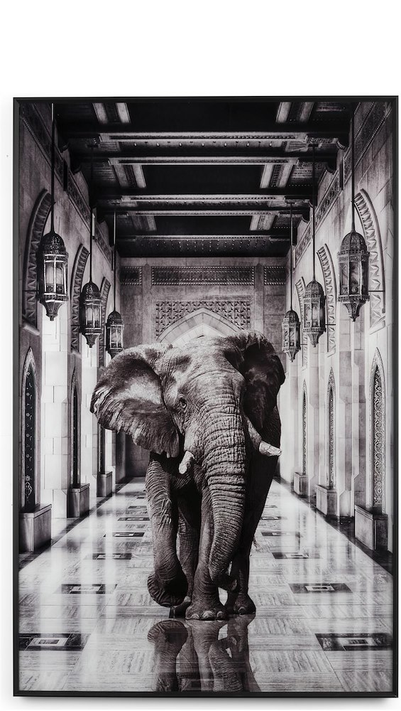 Walking Elephant Schilderij 90X140cm