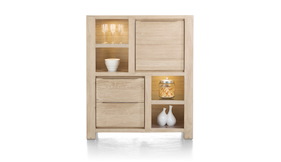 Buckley, Bergkast 1-deur + 2-laden + 4-niches - 120 Cm (+ Led)