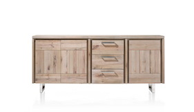 More, Dressoir 3-deuren + 3-laden 200 Cm - Rvs