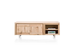 More, Lowboard 2-deuren + 2-niches 180 Cm - Rvs