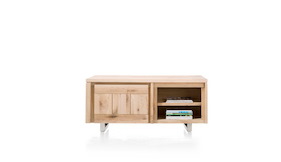 More, Lowboard 1-deur + 2-niches 140 Cm - Rvs