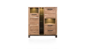 Falster, Bergkast 2-deuren + 2-laden + 6-niches 130 Cm (+ Led)