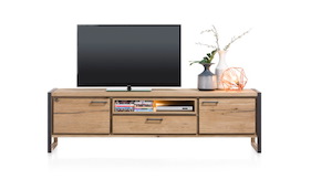 Metalo, Lowboard 2-deuren + 1-lade + 1-niche - 210 Cm (+ Led)