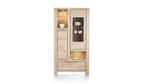 Buckley, Vitrine Haute 1-porte En Verre + 1-porte +1-tiroir +3-niches(+led)