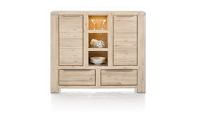 Buckley, Highboard 2-portes + 2-tiroirs + 3-niches (+ Led)