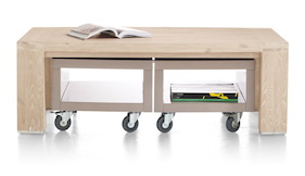 Buckley, Table Basse 120 X 70 Cm Inc. 2x Trolley