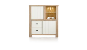 Istrana, Armoire 1-porte Coulissante + 1-porte + 2-tiroirs + 2-niches(+led)