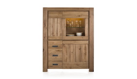 Santorini, Armoire 1-porte En Verre + 2-portes + 2-tiroirs (+ Bande Led)