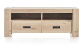 Santorini, Meuble Tv 2-tiroirs + 2-niches - 140 Cm