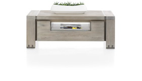 Avola, Table Basse 120 X 60 Cm + 2-portes Rabattantes + 1-niche