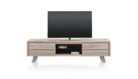 Ermont, Meuble Tv 1-tiroir + 1-porte Rabattante + 2-niches - 190 Cm