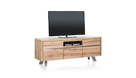 Ermont, Lowboard 2-portes + 2-tiroirs +1-porte Rabattante +1-niche - 170 Cm