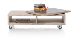 Ermont, Table Basse 120 X 60 Cm + Plateau Pivotant