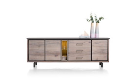 Eivissa, Buffet 3-portes + 3-tiroirs + 2-niches - 240 Cm (+ Led)