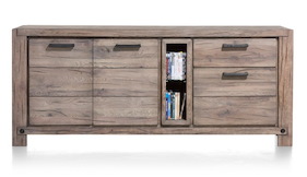 Maitre, Buffet 2-portes + 2-tiroirs + 2-niches - 190 Cm (+ Led-spot)