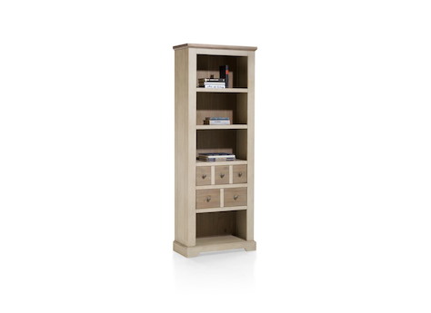 Le Port, bibliotheque 2-tiroirs + 4-niches - 75 cm
