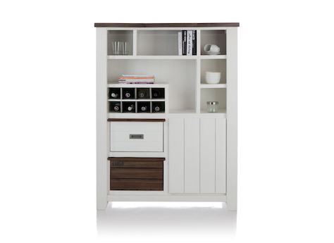 Velasco, armoire 1-porte + 2-corbeilles + 6 niches + 8-niches a bouteilles